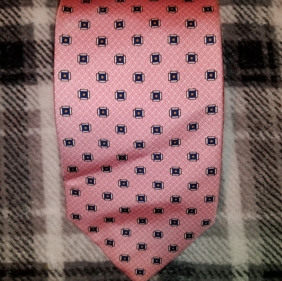 Jos. A. Bank | Pink & Navy Silk Neck Tie - Picture 8 of 9